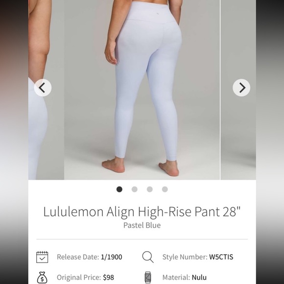 lululemon athletica Pants - Lululemon Pastel Blue High-Rise Leggings